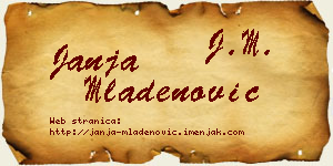 Janja Mladenović vizit kartica